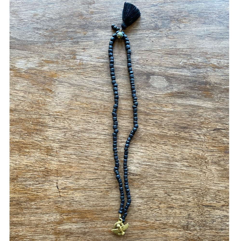 Black beaded necklace from Bali